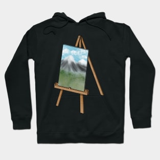 Easel with Mountain Painting Hoodie